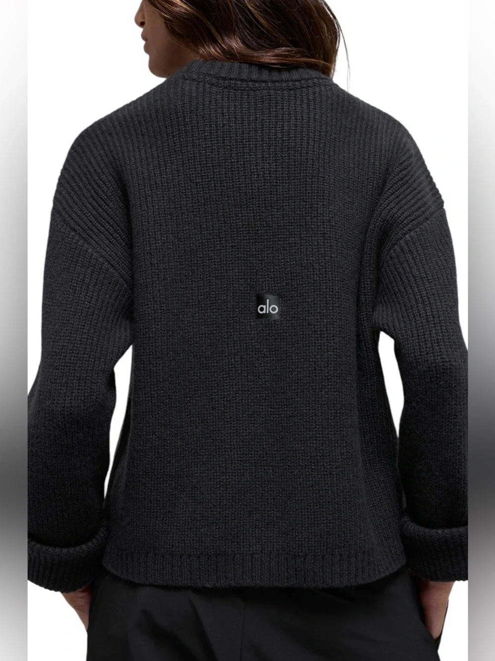 ALO Wool Cashmere Ribbed Noble Crewneck Sweater Women’s Sz XS